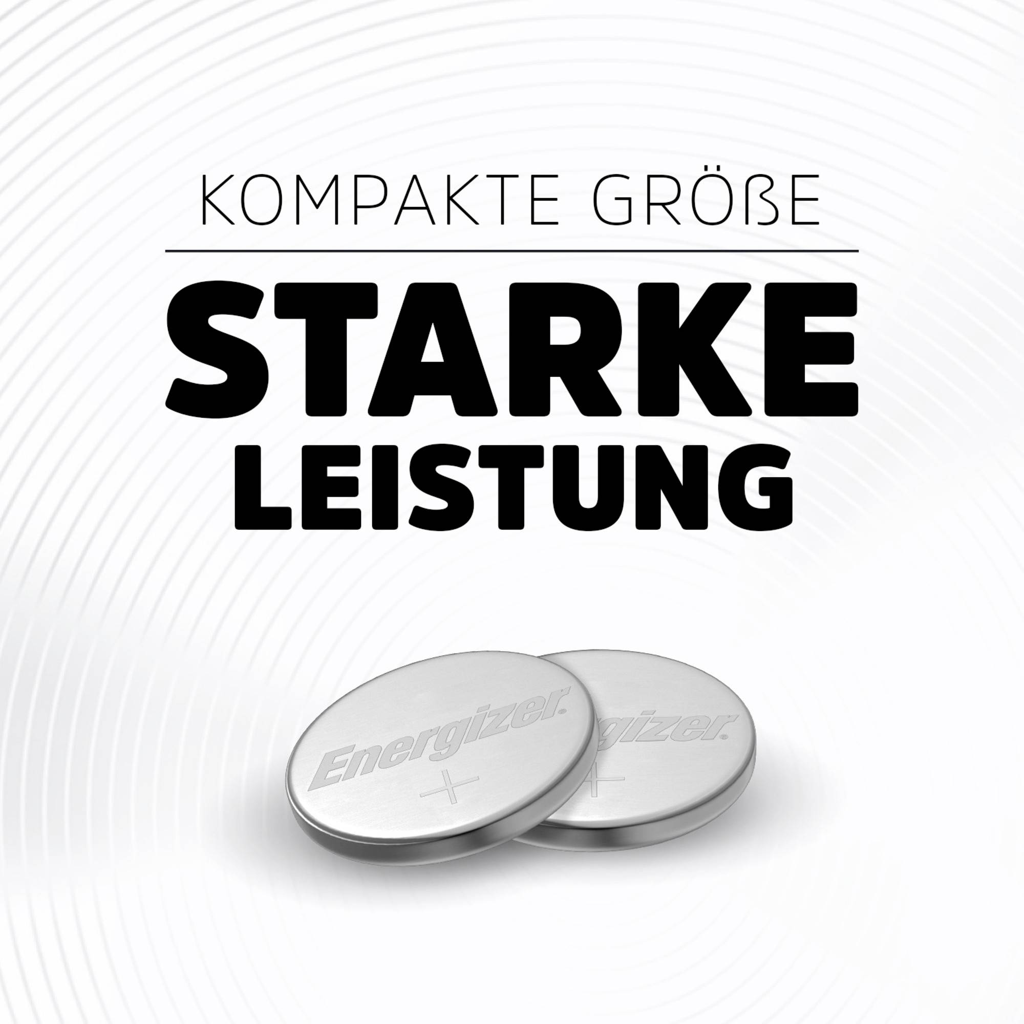 'Dvě stříbrné baterie a text: Kompaktní velikost, silný výkon.'