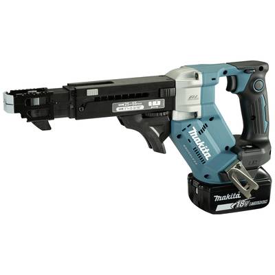 Modrý bezdrátový rázový šroubovák Makita s 18V baterií, vhodný pro šrouby o délce 25-55 mm, z řady BL.