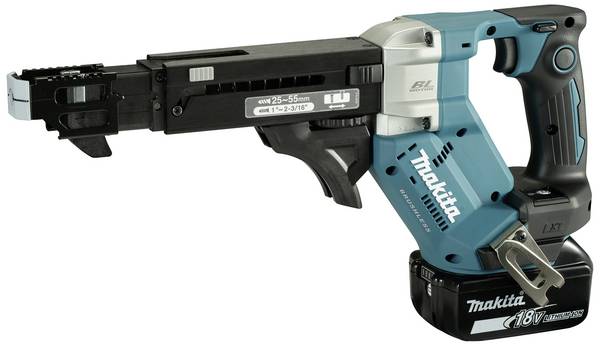 Makita DFR551RTJ aku šroubovák se zásobníkem, 18 V, 5.0 Ah Li-Ion akumulátor, vč. 2x aku, vč. nabíječky, DFR551RTJ