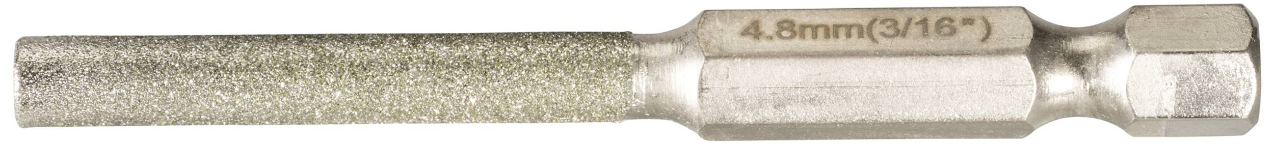 Stříbrný kovový vrtací hrot s označením '4,8 mm (3/16")', vhodný pro přesné vrtací práce.