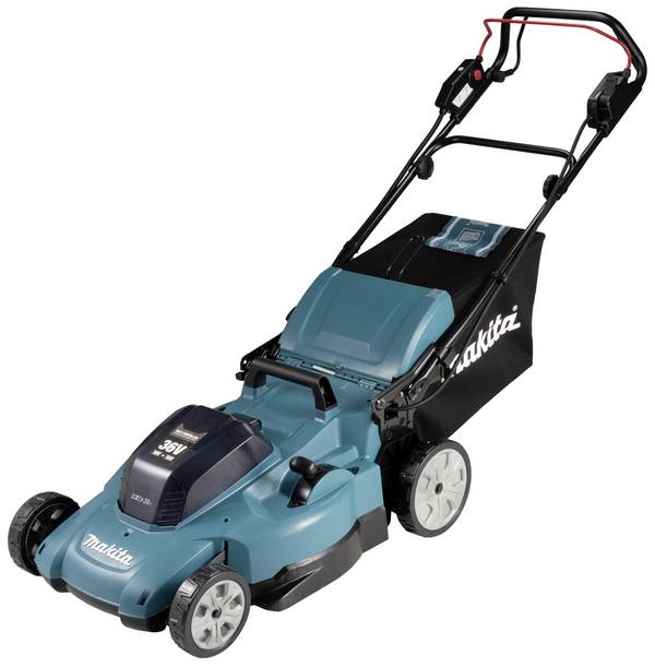 Makita DLM539PT2 akumulátor Akumulátorová sekačka   + akumulátor, + 2. akumulátor, vč. nabíječky  2x 18 V šířka sekání 53 cm Určen pro 800 m²
