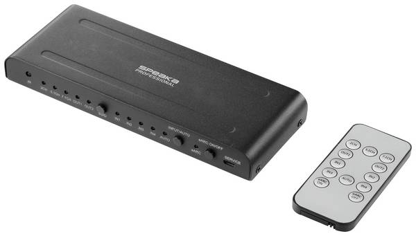 <br>  SpeaKa Professional<br>  SP-HDA-550<br>  4 porty<br>  HDMI přepínač<br>  UHD 4K @ 60 Hz<br>
