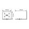 Technický výkres kovového úhlového spojovacího dílu s rozměry: výška 110 mm, šířka 130 mm, délka 150 mm. Pohled shora a boční pohled.