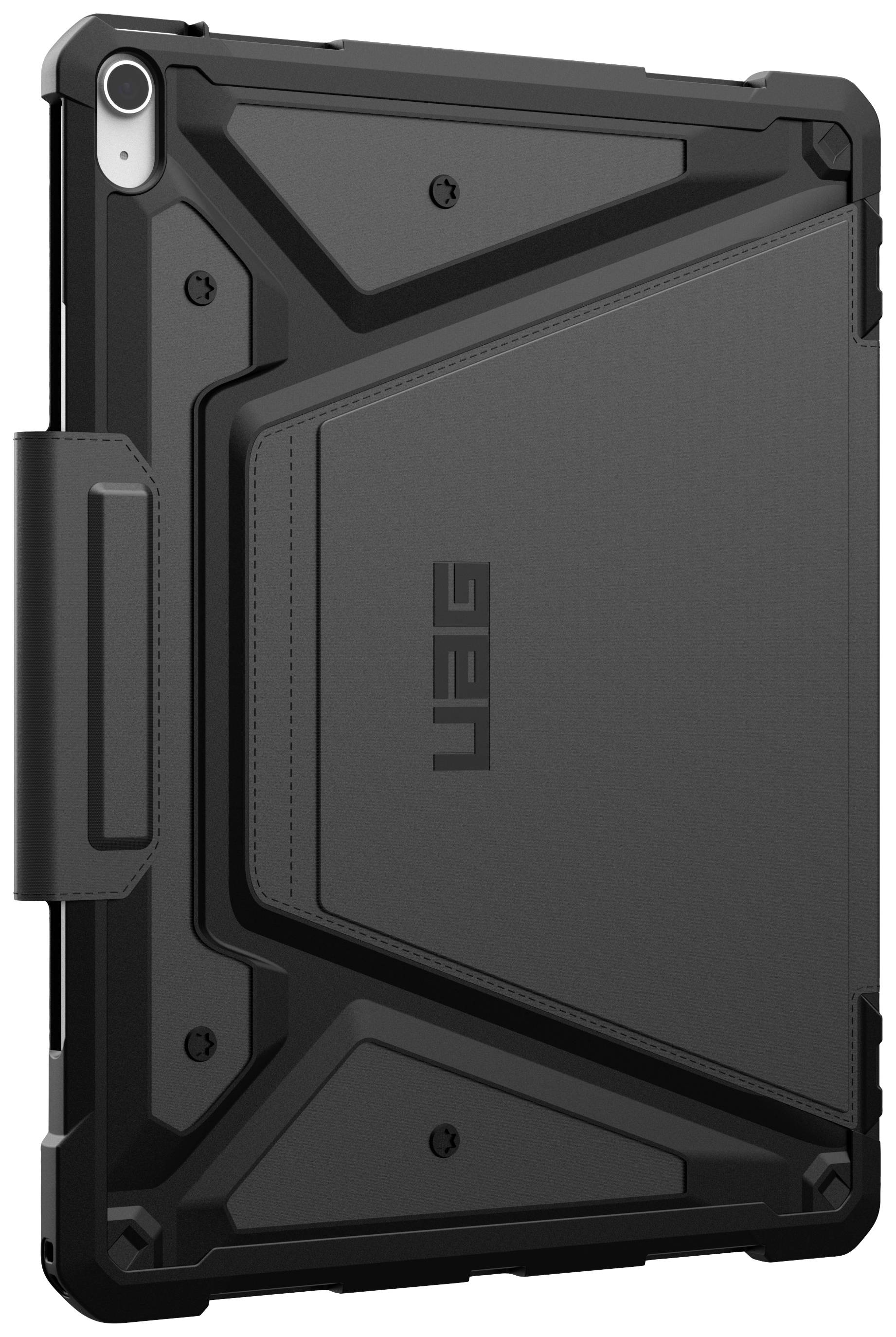 Robustní černý ochranný kryt na tablet s výrazným designem a nápisem 'UAG' na zadní straně.