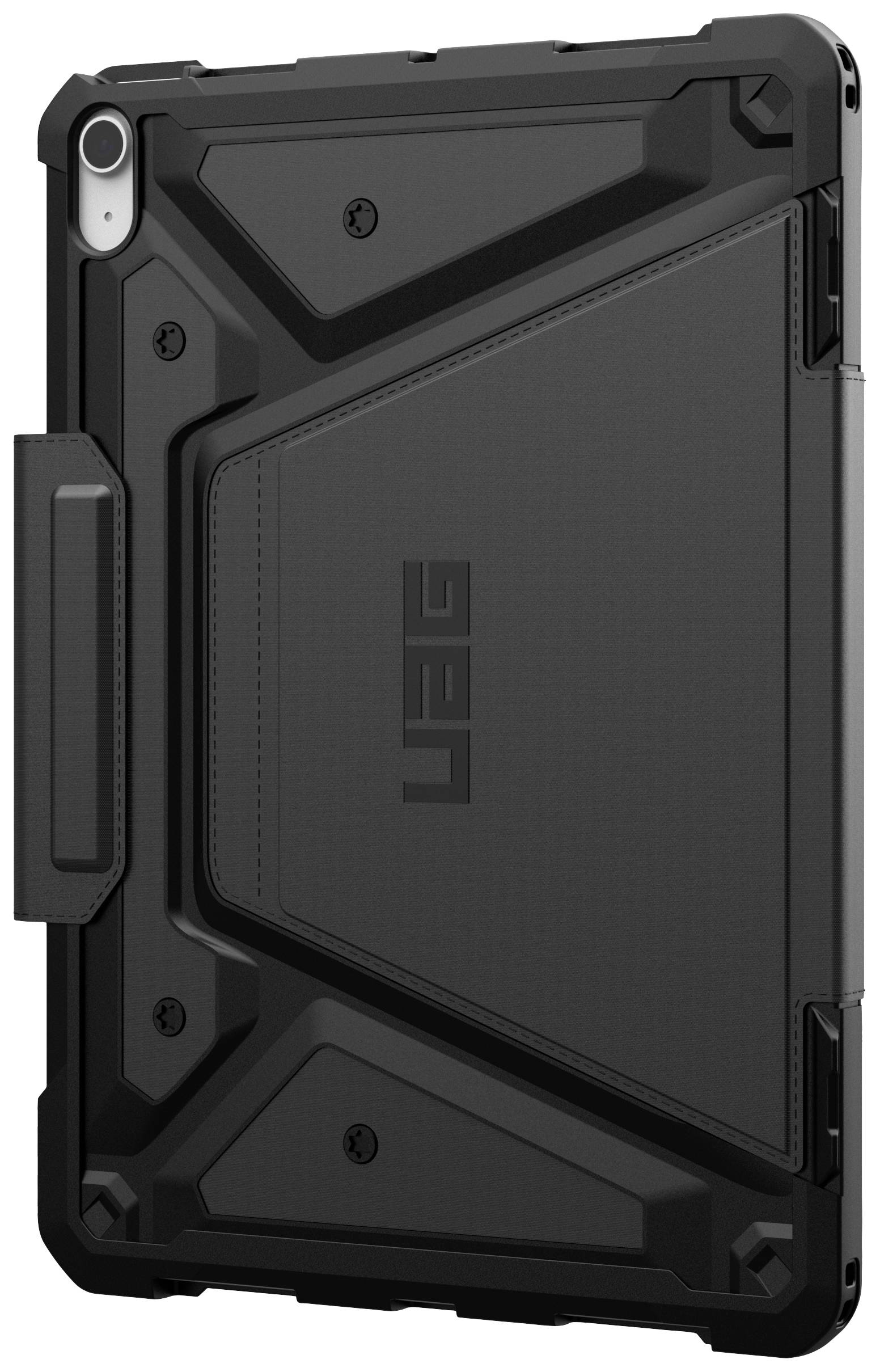 Robustní černý ochranný kryt na tablet se zesílenými rohy a reliéfním povrchem, vhodný pro různé modely tabletů.