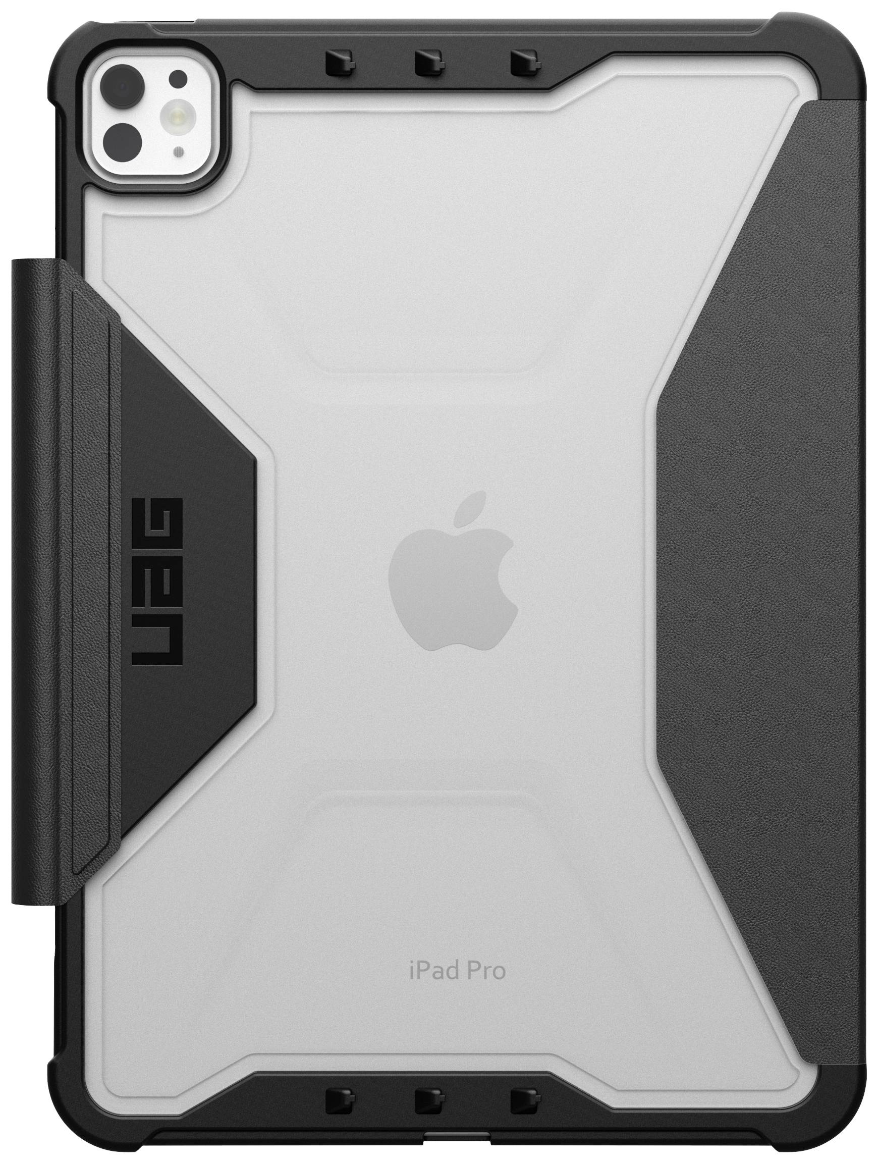 Odolný černý ochranný kryt na iPad Pro s viditelným logem Apple a názvem značky 'UAG' na boku.