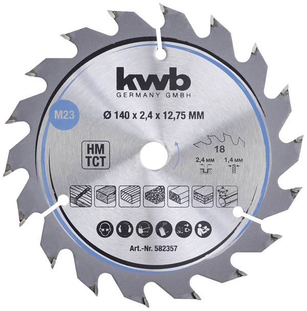 kwb  582357 tvrdokovový pilový kotouč   140 x 12.75 mm  1 ks