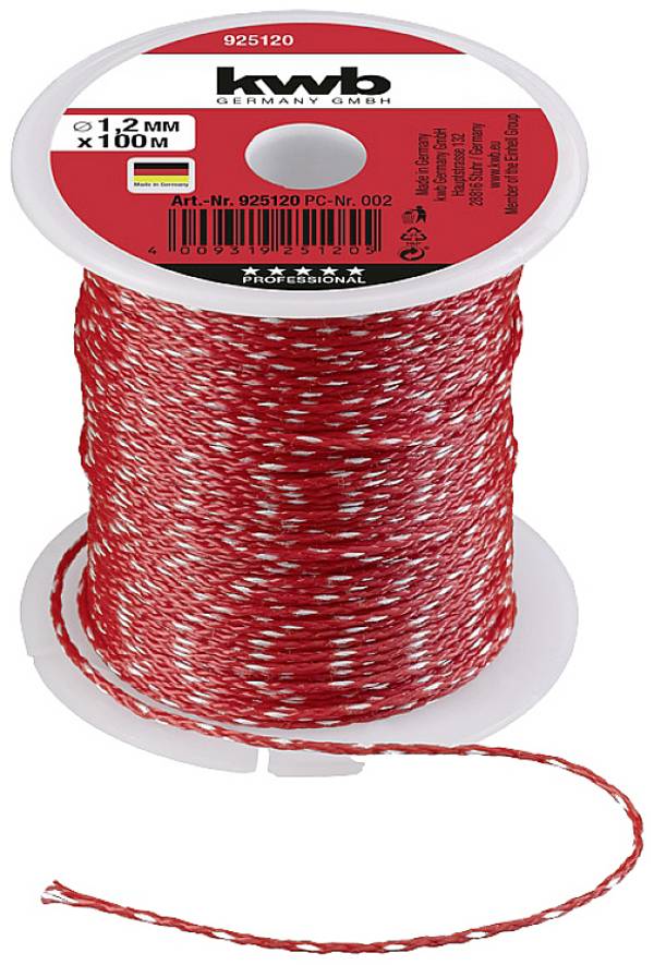 kwb 925120 Zednické lanko 1,2 mm červená 100 m