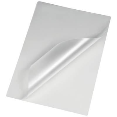 Průhledný, čirý plastový list, lehce přehnutý.