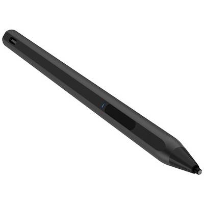 Černé digitální pero s tlačítkem na straně; vhodné pro dotykové obrazovky nebo grafické tablety.