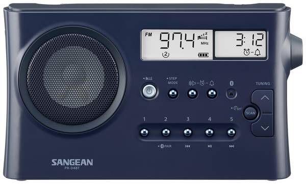 Sangean PR-D4BT A500490 stolní rádio, FM, AM, AM, FM, Bluetooth, funkce alarmu, tmavě modrá