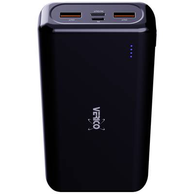 Verico Power Pro PD powerbanka 20000 mAh Dodávka energie Li-Pol USB-A, USB-C® černá 