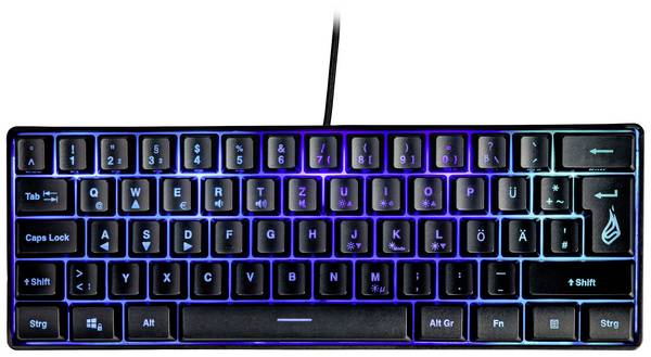 Surefire Gaming KingPin X1 kabelový, USB herní klávesnice německá, QWERTZ černá s podsvícením, tlačítka multimédií