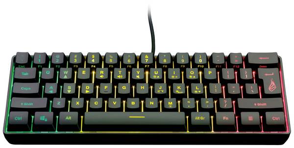 Surefire Gaming KingPin X1 kabelový, USB herní klávesnice US anglická, QWERTY černá s podsvícením, tlačítka multimédií