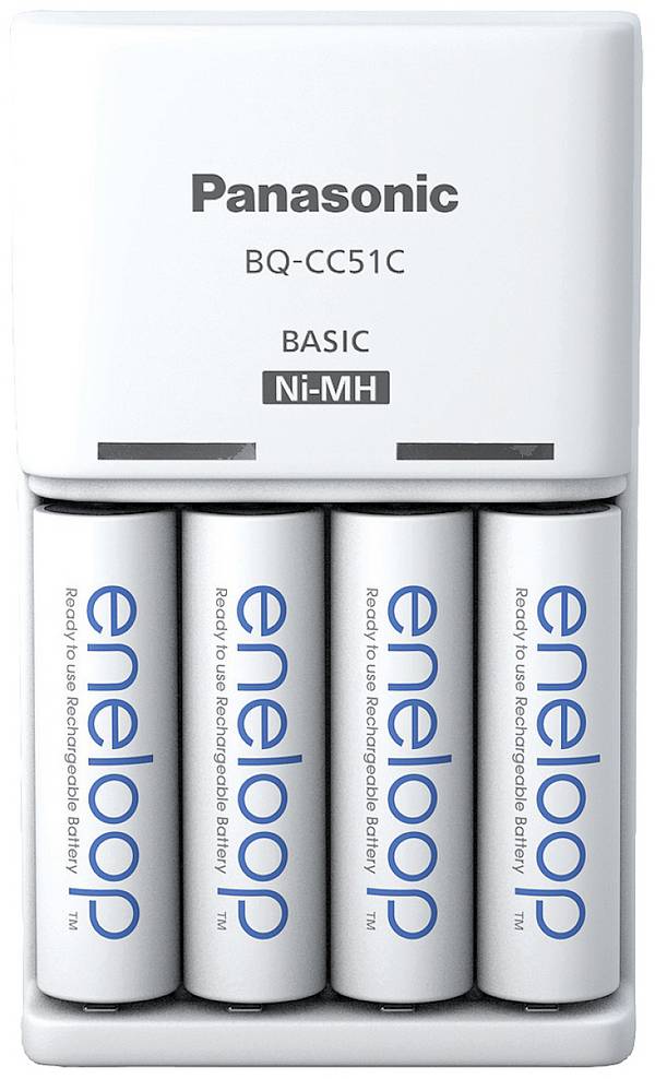 Panasonic Basic BQ-CC51 + 4x eneloop AA síťová nabíječka NiMH AAA, AA