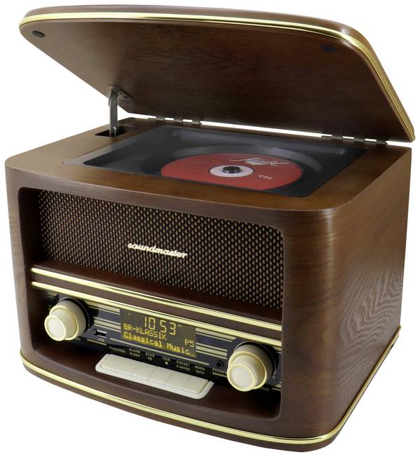 soundmaster NR961 NR961 stolní rádio, DAB+, FM, AUX, USB, CD, Bluetooth, vč. dálkového ovládání, hnědá