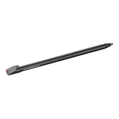 Černé pero s červeným víčkem. Vlevo nápis 'Lenovo Digital Pen 2' bílým písmem. Vhodné pro digitální zařízení.