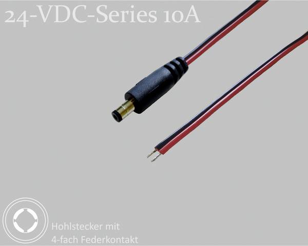 BKL Electronic 075900 DC konektor Dutá DC zástrčka - Pocínovaný 5.5 mm 2.1 mm 1.5 m 1 ks Single