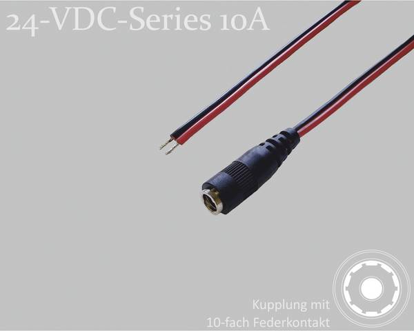 BKL Electronic 075905 DC konektor DC spojka - Pocínovaný 5.5 mm 2.5 mm 1.5 m 1 ks Single