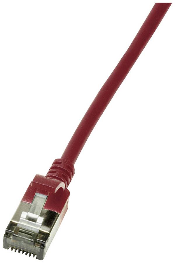 LogiLink CQ9074S RJ45 síťové kabely, propojovací kabely CAT 6A U/FTP 5.00 m červená extrémně tenký , samozhášecí, flexibilní provedení, fóliové stínění, bez halogenů, s ochranou, krytí TPE 1 ks