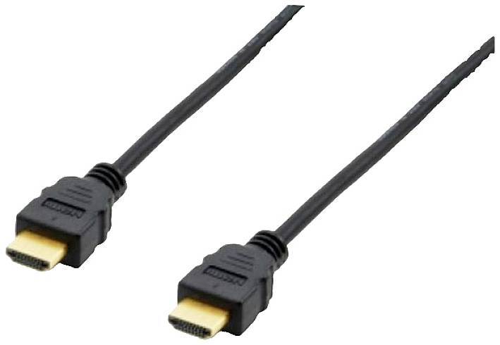 Černý HDMI kabel se dvěma konektory, vhodný pro připojení audio a video zařízení.
