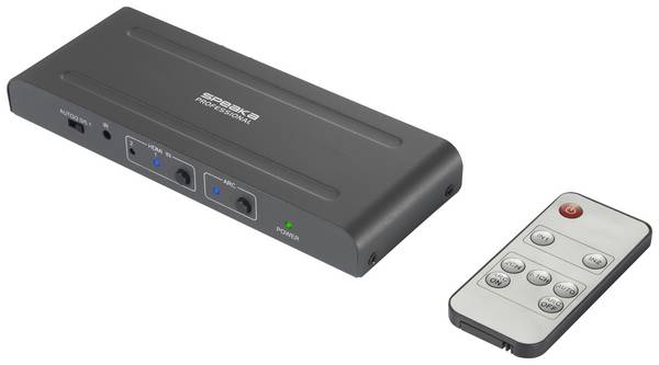 <br>  SpeaKa Professional<br>  SP-HDA-300<br>  2 + 1 port<br>  HDMI přepínač<br>  UHD 4K @ 60 Hz<br>