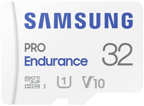 Samsung PRO Endurance paměťová karta microSDHC  32 GB Class 10, UHS-Class 1 podpora videa 4K, vč. SD adaptéru, nárazuvzdorné