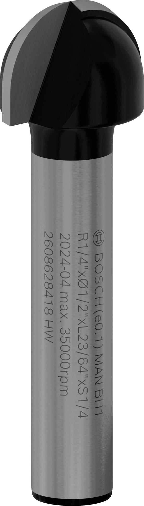 Bosch Accessories 2608628418 dlabací fréza, tvrdokov, půlkruhový oblouk, Délka 40 mm, Vnější Ø 12.7 mm, Pracovní délka 9.20 mm, Ø hřídele 6.35 mm, 1 ks