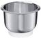 Kovová mísa s držadlem do kuchyňského robotu, stříbrná barva.