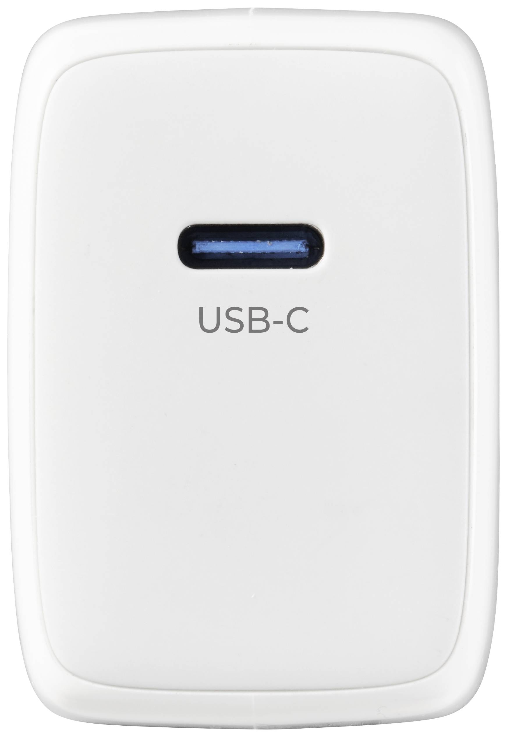 Bílý adaptér s USB-C konektorem.