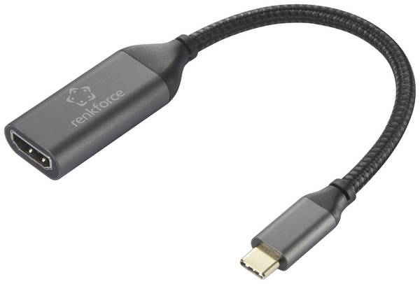 Renkforce RF-5234038 USB-C® / HDMI kabelový adaptér [1x USB-C® zástrčka - 1x HDMI zásuvka] černá stínění pletivem 0.15 m