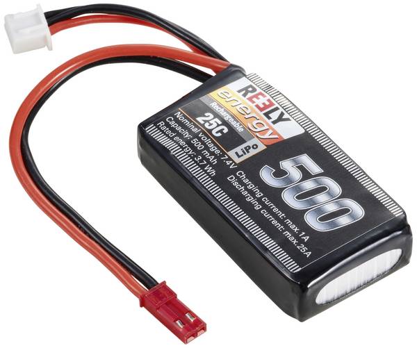 Reely RE-7851726 akupack Li-Pol (modelářství), 7.4 V, 500 mAh, články 2, 25 C, Softcase, BEC