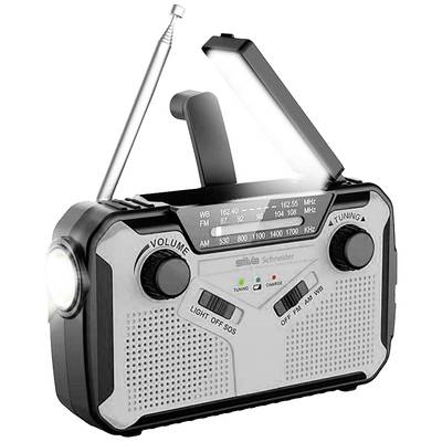 Silva Schneider SOS 112 outdoorové rádio FM, AM nouzové rádio  s USB nabíječkou, Ruční klika, Solární panel, stolní lamp