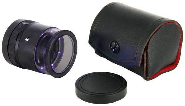 Ideal Tek LE.003UV.ITU, 10X Lupe mit mm-Skala, 8 UV LED ruční lupa  s LED osvětlením , zvětšení: 10 x, Velikost objektivu: (Ø) 30 mm, černá