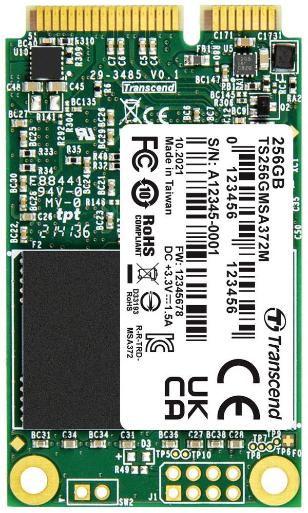 Transcend MSA372M 256 GB interní mSATA SSD pevný disk SATA III Industrial TS256GMSA372M