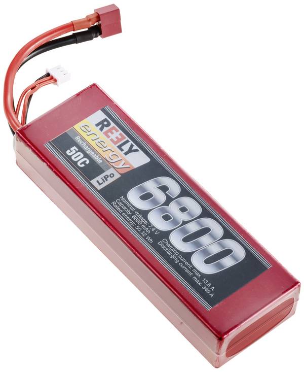 Reely RE-7856802 akumulátor přijímače (LiPo) (modelářství), 7.4 V, 6800 mAh, články 2, 50 C, Hardcase, T zástrčka