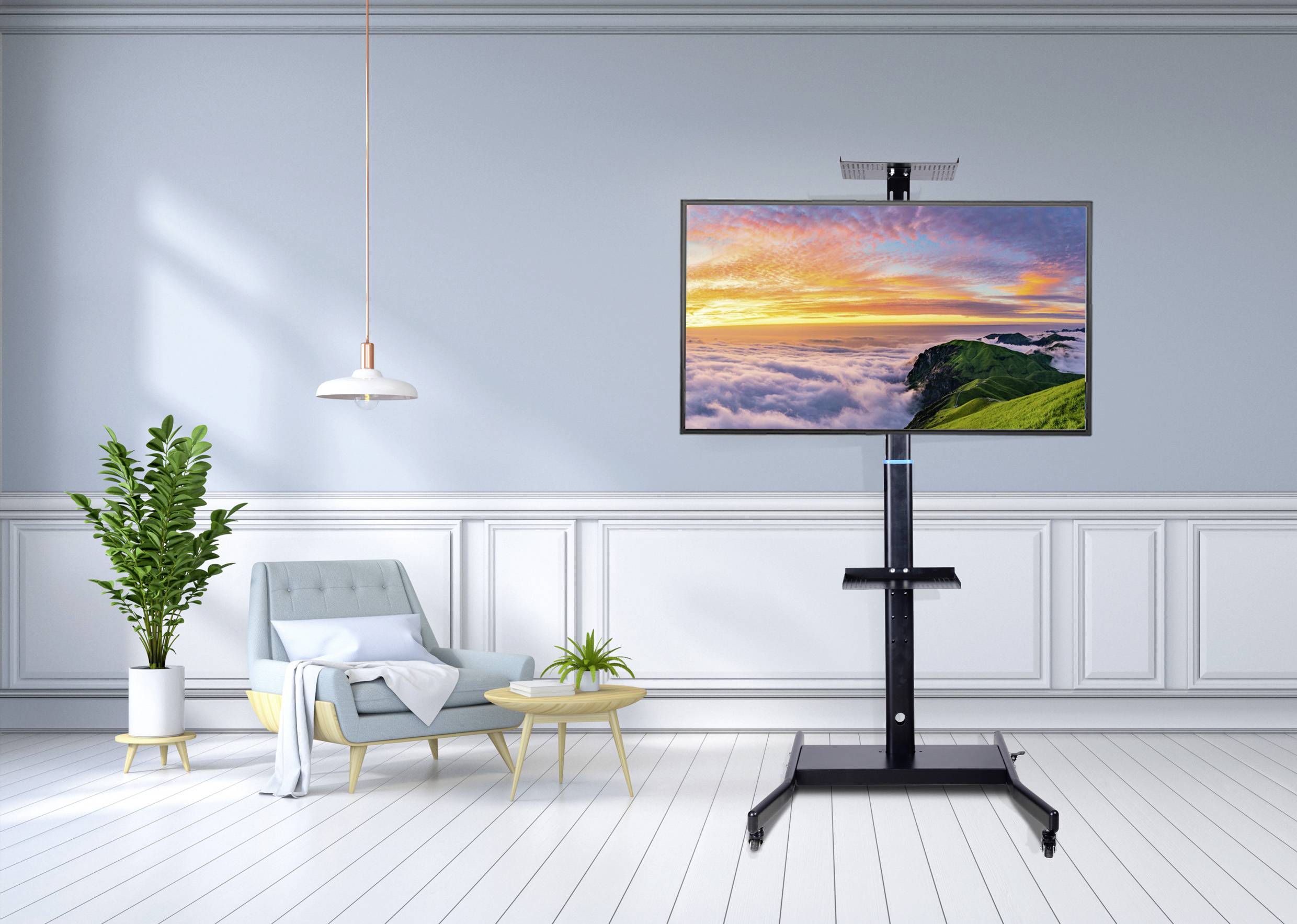 SpeaKa Professional SP-TVC-700 TV kolečkový vozík 81,3 cm (32") - 190,5 cm (75") nastavitelná výška, naklápěcí-5