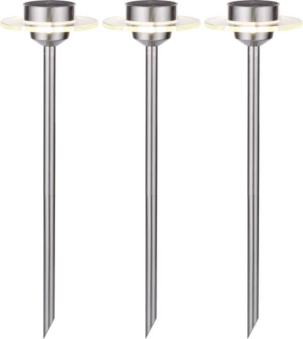 Paulmann 4064161230566 Solarspieß Ufo LED solární zahradní svítidlo  sada 3 ks  0.2 W teplá bílá nerezová ocel, čirá