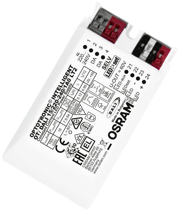 OSRAM HOMELIGHTING OPTOTRONIC DALI LT2 LED driver  konstantní proud 18 W  2.5 - 54 V stmívatelný 1 ks