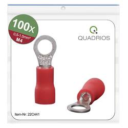 Quadrios 22C441 kulaté kabelové oko Průřez (max.)=1.5 mm² Ø otvoru=4.3 mm částečná izolace červená 1 sada
