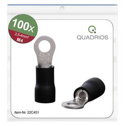Quadrios 22C451 kulaté kabelové oko Průřez (max.)=4.0 mm² Ø otvoru=4.3 mm částečná izolace černá 1 sada