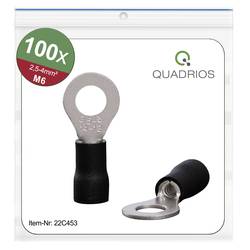 Quadrios 22C453 kulaté kabelové oko Průřez (max.)=4.0 mm² Ø otvoru=6.5 mm částečná izolace černá 1 sada