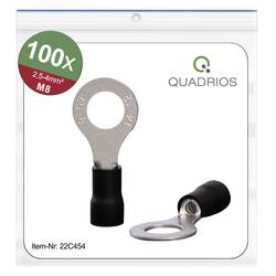 Quadrios 22C454 kulaté kabelové oko Průřez (max.)=4.0 mm² Ø otvoru=8.5 mm částečná izolace černá 1 sada