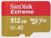 SanDisk SanDisk Extreme - Flash-Speicherkarte (microSDXC-an-SD-Adapter inbegriffen) paměťová karta microSDHC 512 GB Class 10 UHS-I nárazuvzdorné, vodotěsné