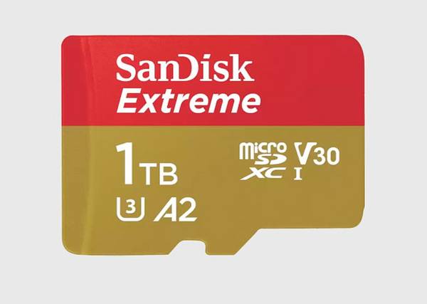 SanDisk SanDisk Extreme - Flash-Speicherkarte (microSDXC-an-SD-Adapter inbegriffen) paměťová karta microSDXC  1024 GB Class 10, UHS-I, v30 Video Speed Class nárazuvzdorné, vodotěsné