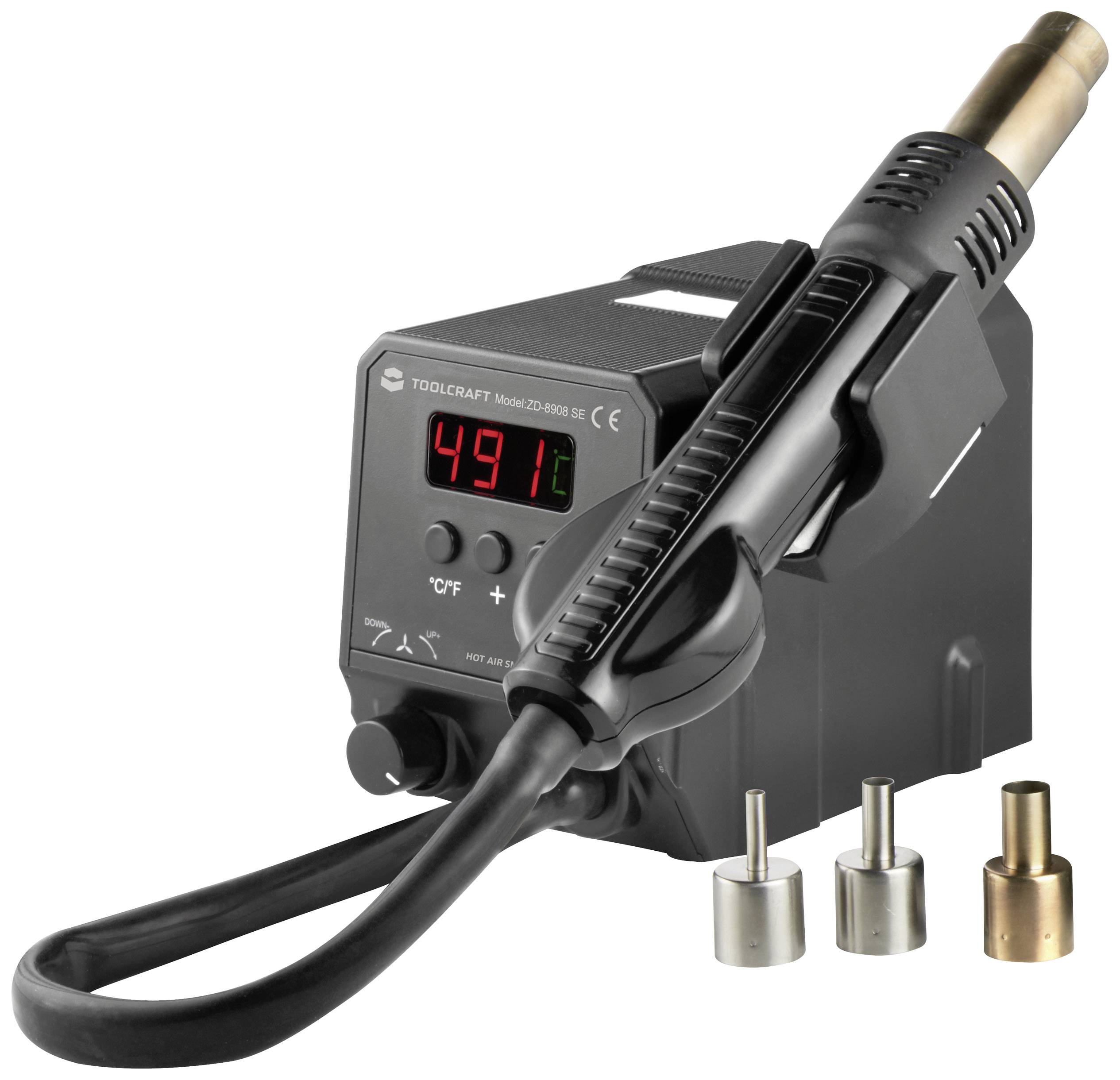 TOOLCRAFT ZD-8908 horkovzdušná pájecí stanice, digitální, 300 W, 100 - 500 °C, TO-7863105-1