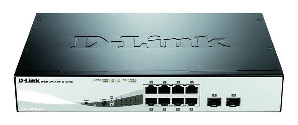 D-Link DGS-1210-08P/E DGS-1210-08P/E síťový switch 8 + 2 porty 20 GBit/s funkce PoE
