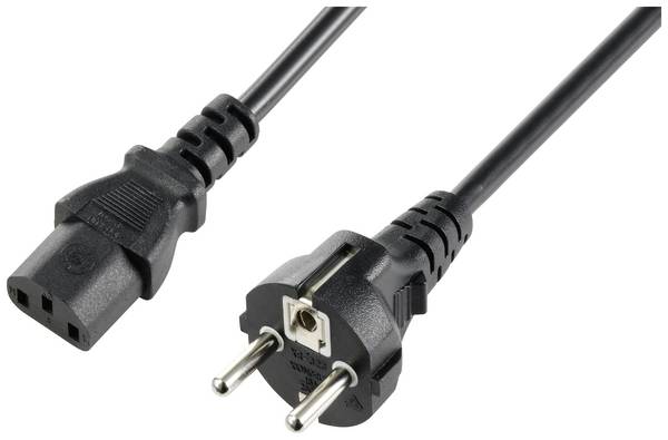 Sygonix SY-5243880 IEC kabel  černá 2.50 m spirálový kabel