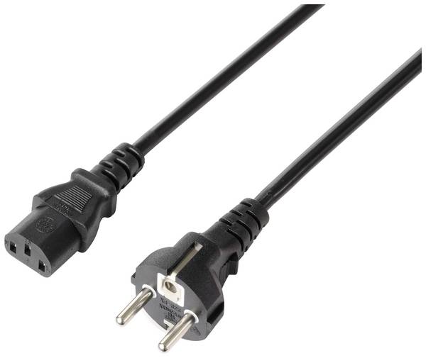 Sygonix SY-5243888 IEC kabel  černá 3.00 m