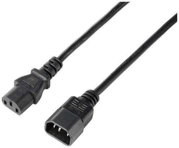 Sygonix SY-5243892 IEC prodlužovací kabel  černá 3.00 m